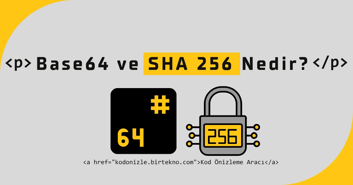 Base64 ve SHA 256 Nedir? Şifreleme ve Kodlama Farkları